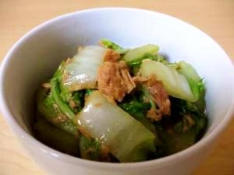白菜とツナのめんつゆ炒め(煮物風)